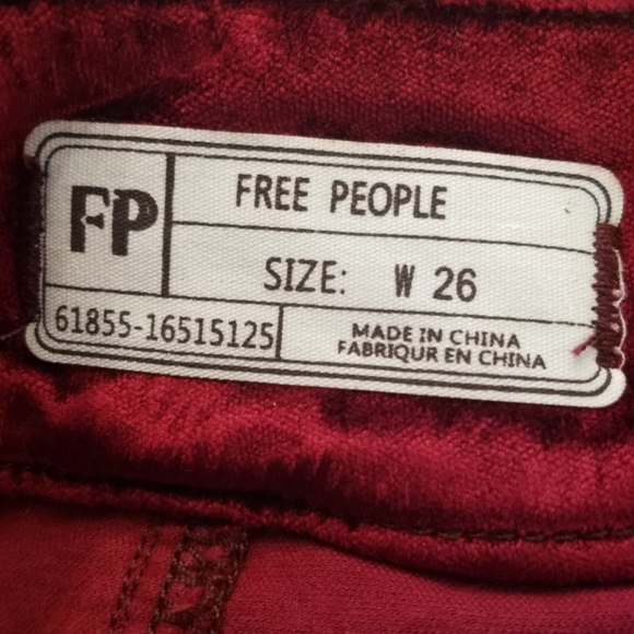 Free People high waist red velvet skirt - Picture 3 of 4